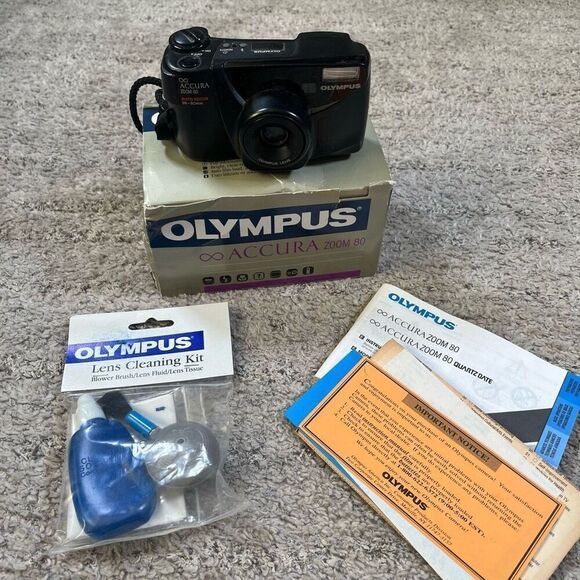 Olympus Accura Zoom 80 Film Camera Zoom 38-80mm with Extras - Picture 1 of 7